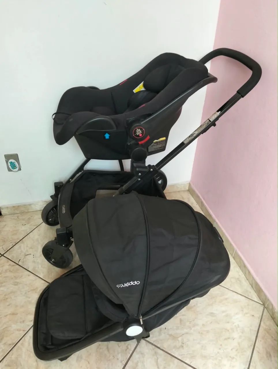Carrinho Moisés  e bebê conforto kiddo  - Foto 2