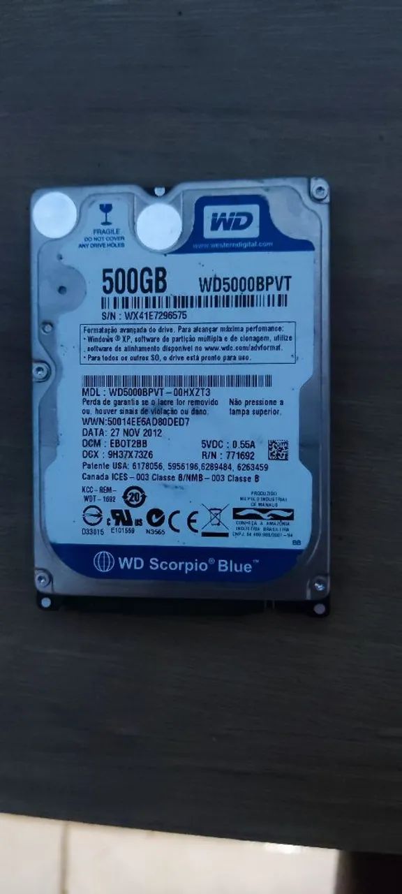 Hd notebook 500gb