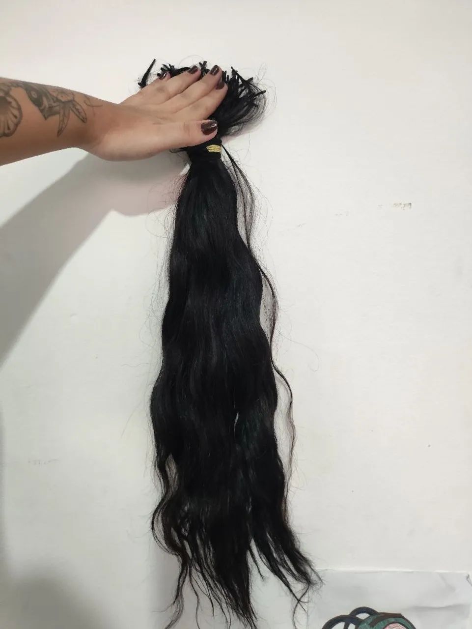 Cabelo humano ondulado - 246g preto  - Foto 2