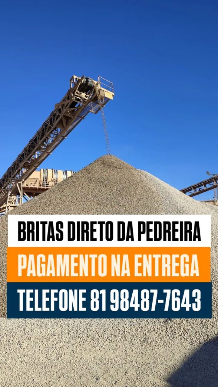 Brita 12, 19, cascalinho, Po de pedra - Pagamento Na entrega 