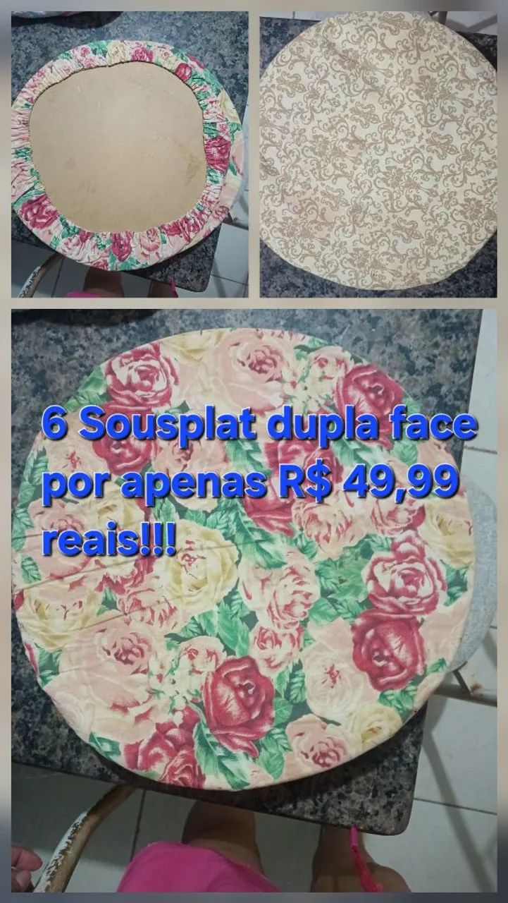 6 Sousplat dupla face