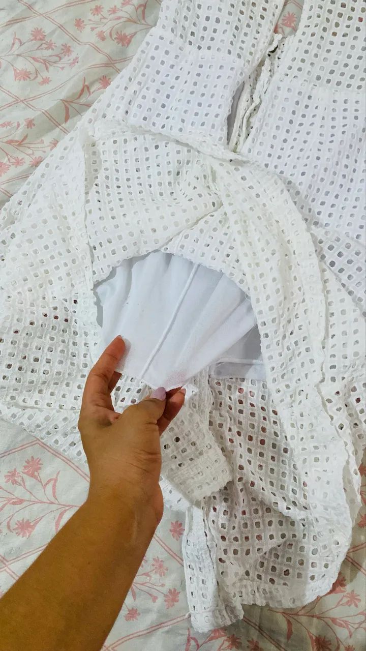 vestido midi laise branco cut out - Foto 5