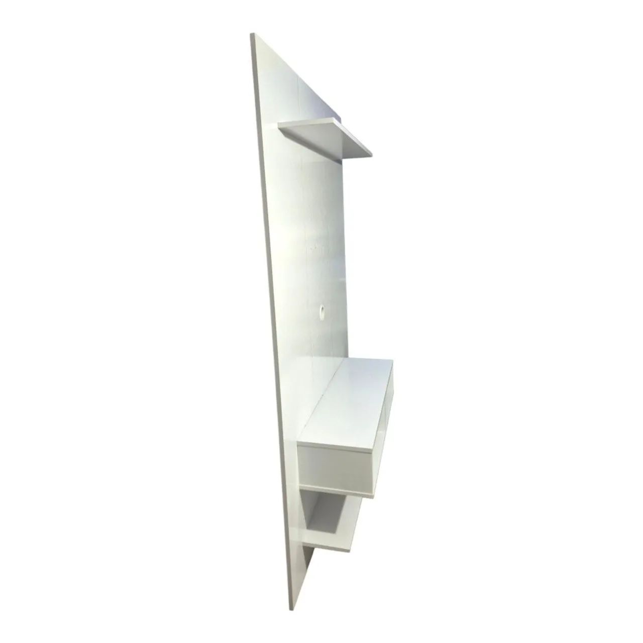 Painel para TV Branco Rack com Prateleiras e Nicho - Foto 3