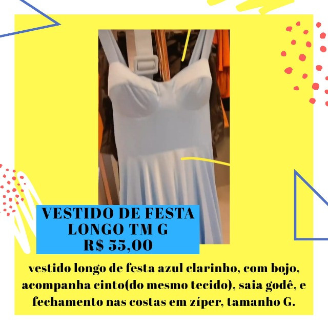 Vestido longo de festa tm G
