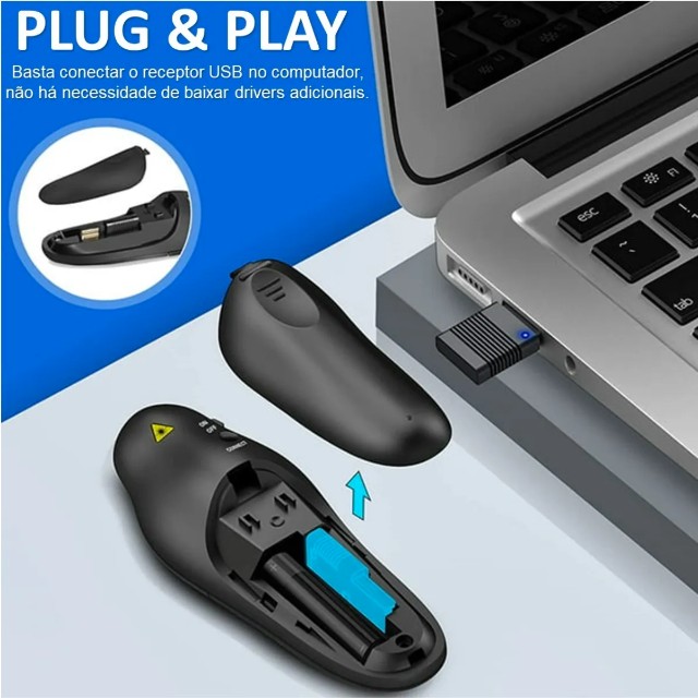 Apresentador de Slide Apontador Laser Controle Sem Fio AGold - Foto 3