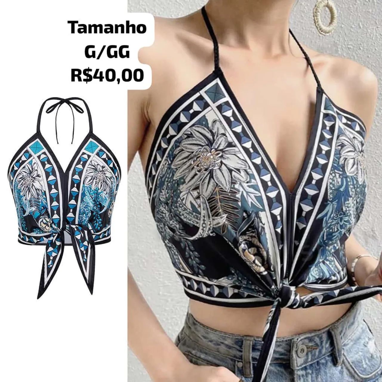 Blusa de Alça Floral - Tamanho G/GG - Foto 4
