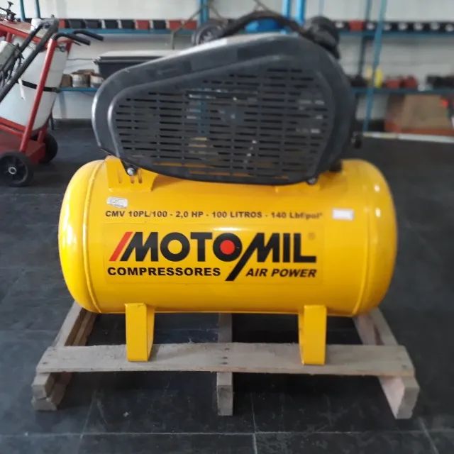 Compressor de ar 10 pés como motor monofásico novo. 110/220 Volts. Reservatório de 100 l