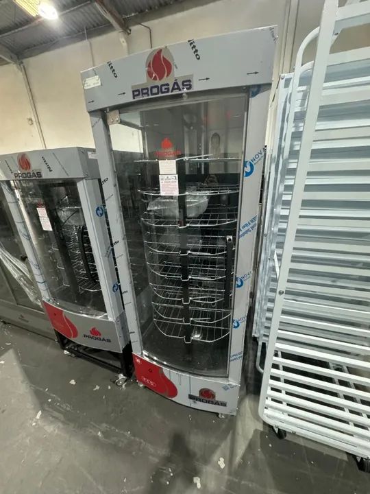 Assador multiuso capacidade 128 kg com 8 bandejas giratorias Novo 