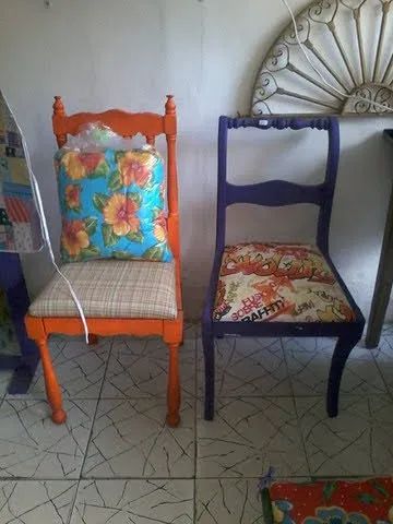 Cadeira Decorativa Roxa - Leia o anúncio - Foto 2
