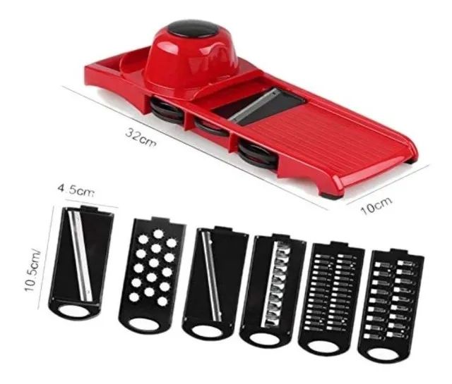 6 Em 1 Mandoline Fatiador De Legumes Ralador Aço Inoxidavel
