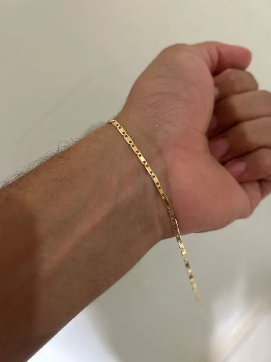 Pulseira piastrine ouro 18k 