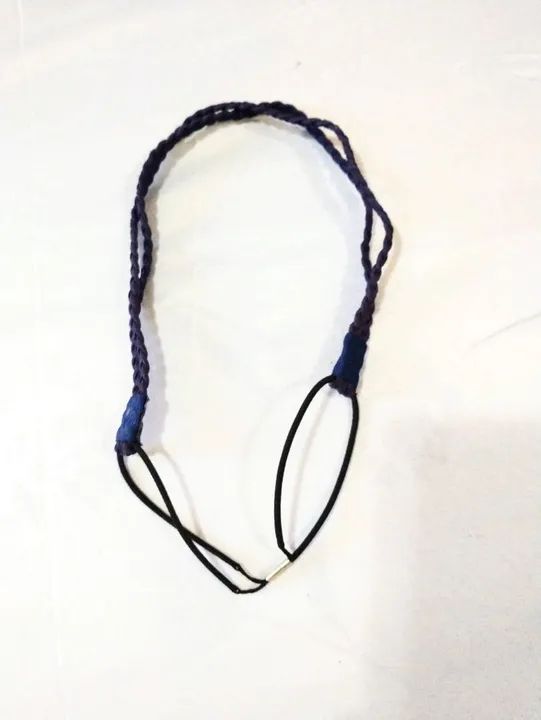 Tiara de cabelo couro trançado azul - Foto 4