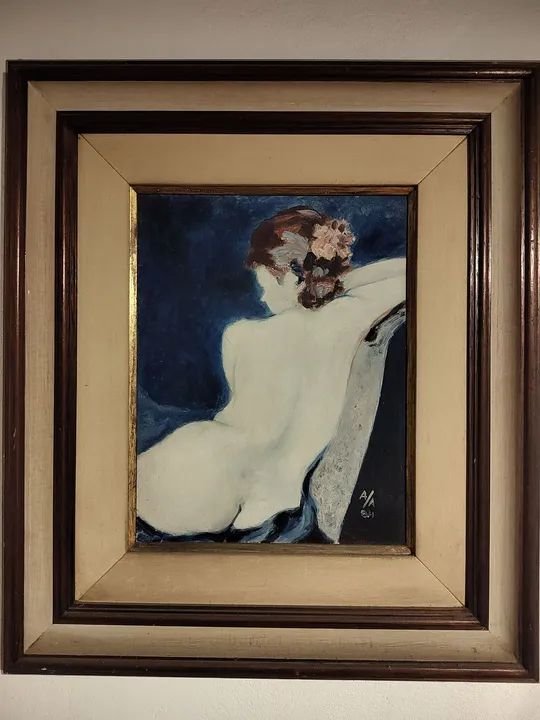 Pintura a óleo 82 assinada quadro moldura - Foto 2
