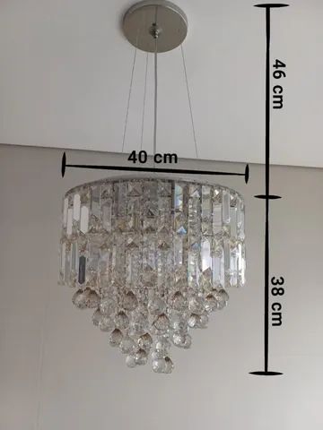 Lustre pendente com cristais ambar64305626880513122