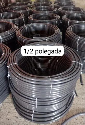 Mangueira de Polietileno, Irrigação Borracha Preta 1/2" 100mts