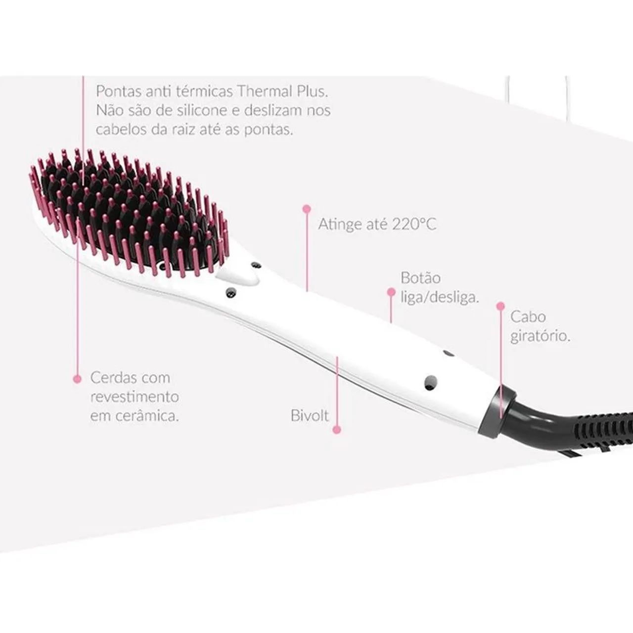 Escova alisados de cabelo mini