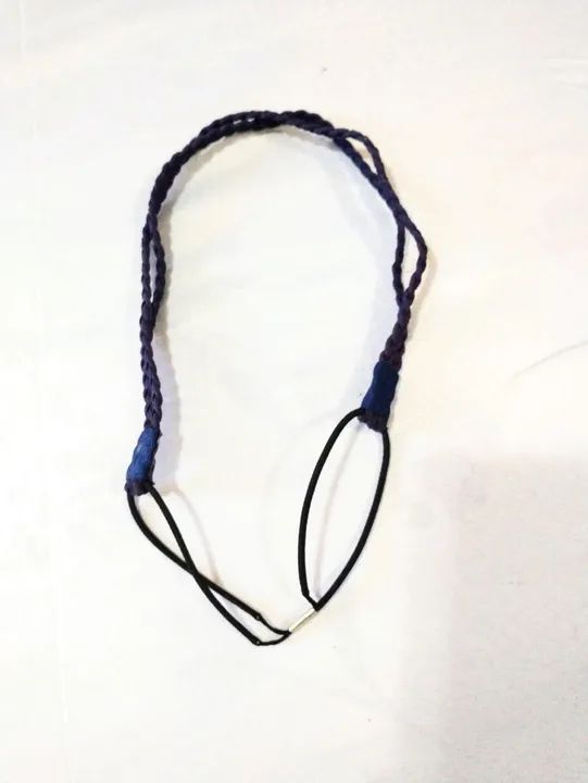 Tiara de cabelo couro trançado azul - Foto 3