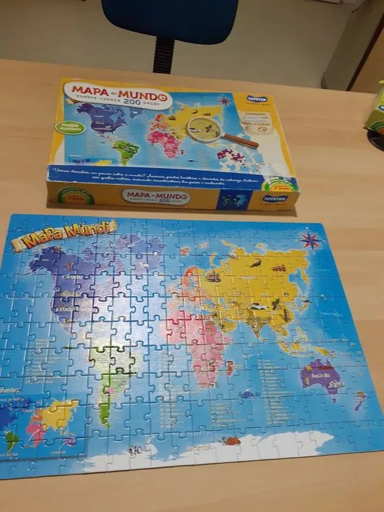 Quebra-cabeça Mapa do Mundo 200 Peças