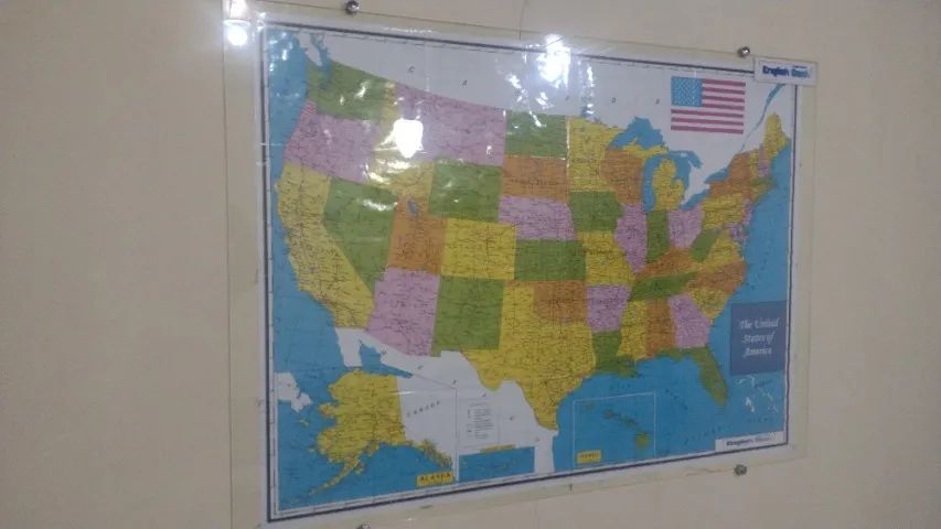 Mapa Estados Unidos com vidro