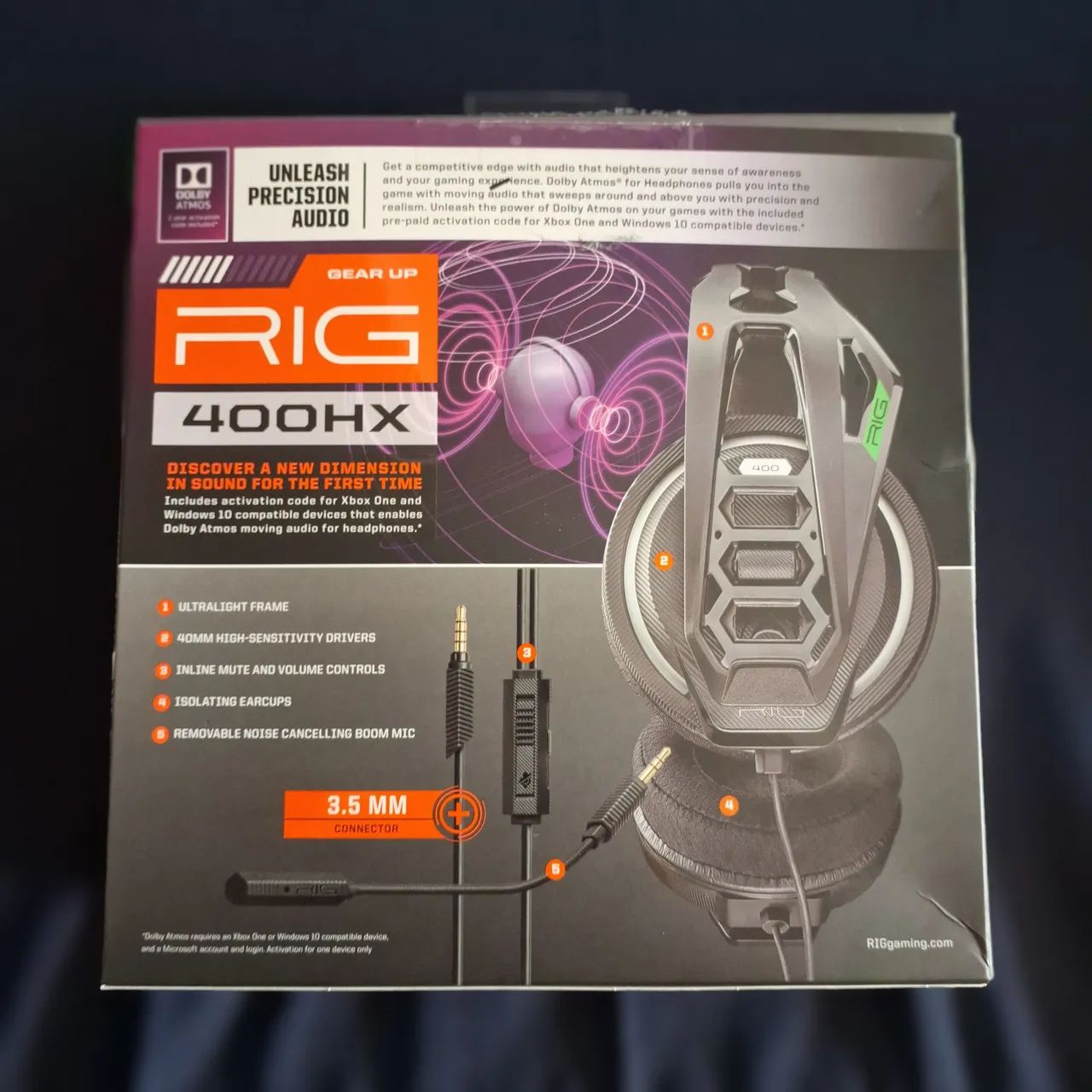Headset RIG 400HX com Dolby Atmos para Xbox One e Windows 10