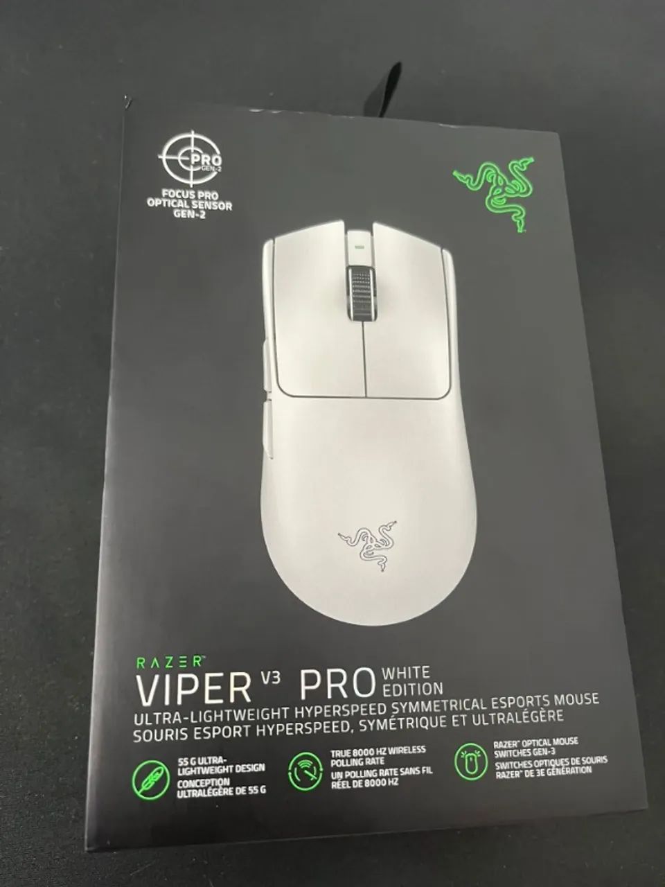 Mouse Gamer VIPER V3 PRO Branco Wireless 8khz - novo nunca usado - Foto 2