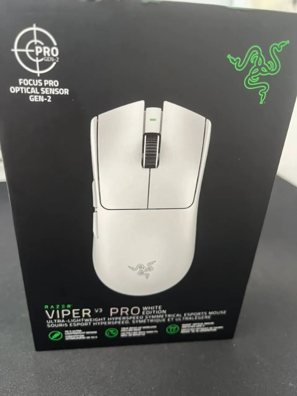 Mouse Gamer VIPER V3 PRO Branco Wireless 8khz - novo nunca usado