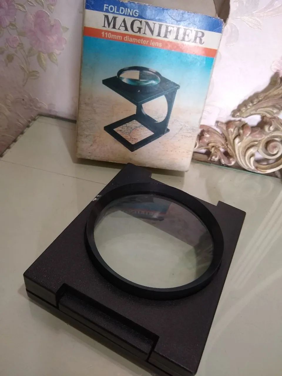 Lupa antiga dobrável Mafnifier , lente com 110 mm - Foto 5