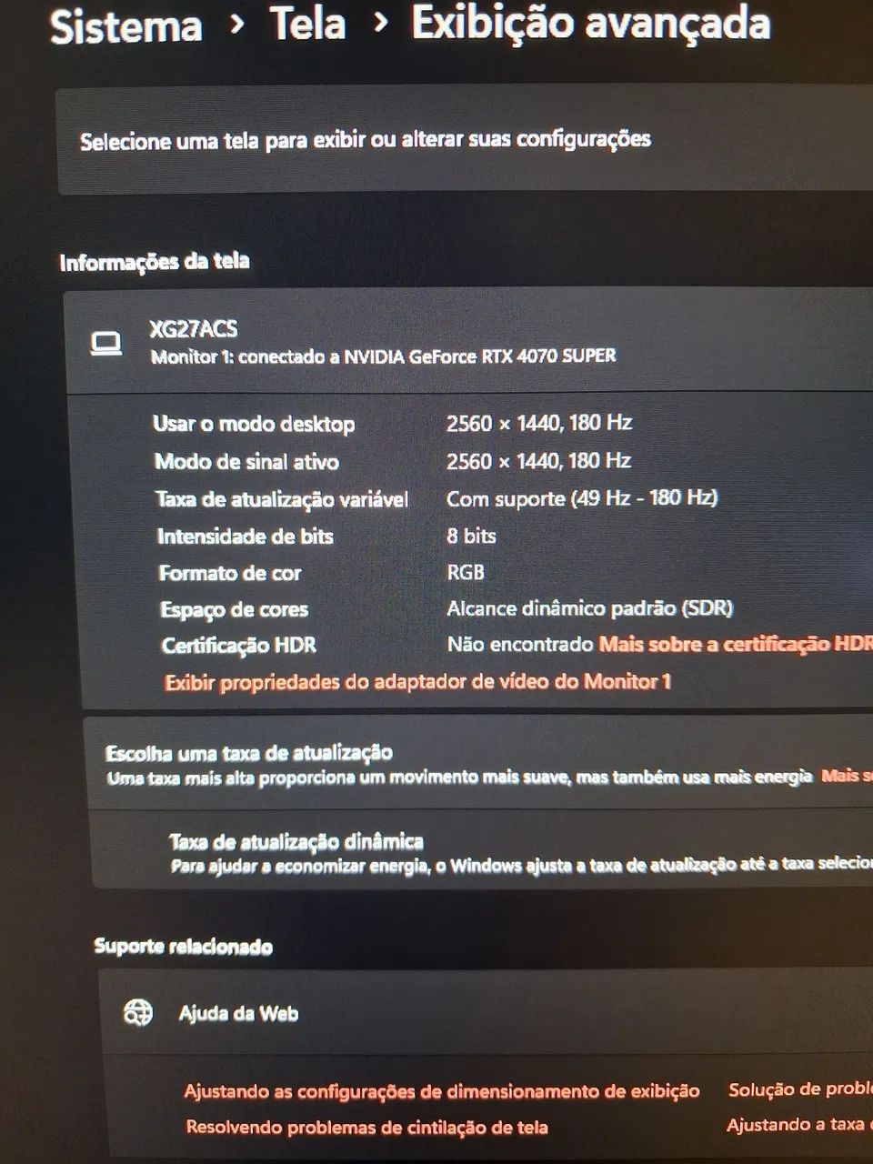 Monitor asus quadhd 180hz gamer com zero ghosting e 1ms de resposta - Foto 3