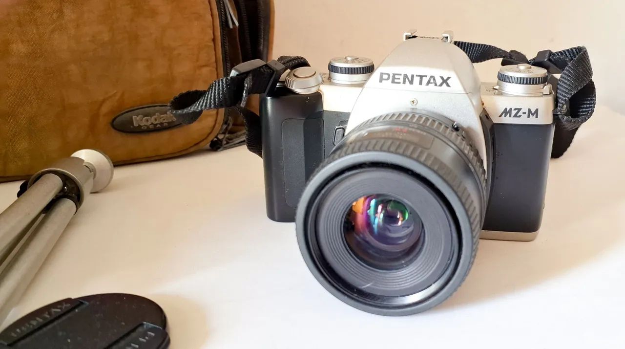 Câmera fotográfica analógica pentax mz-m com acessórios - Câmeras