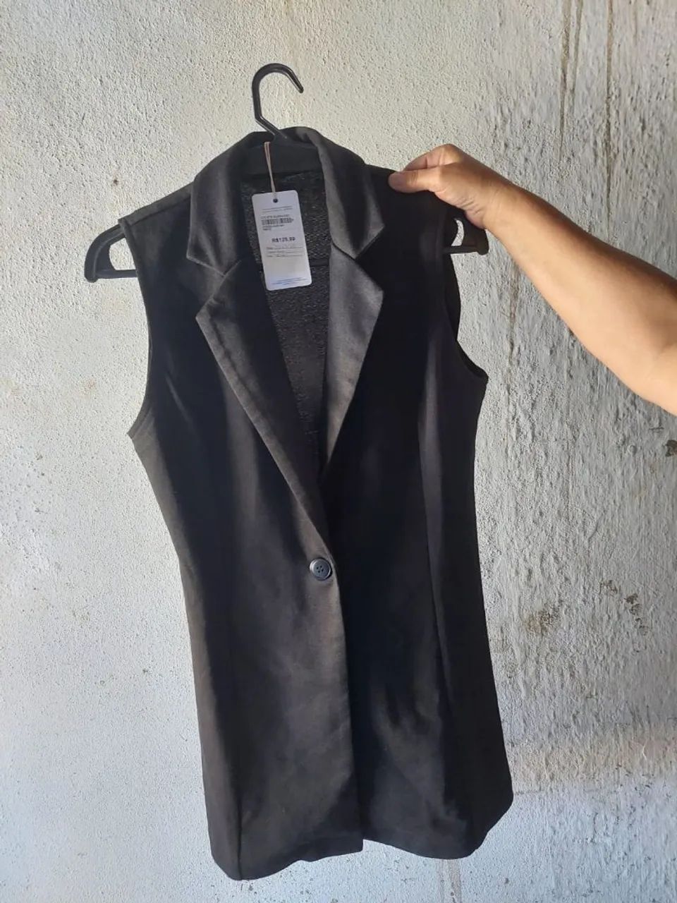 Colete social feminino preto