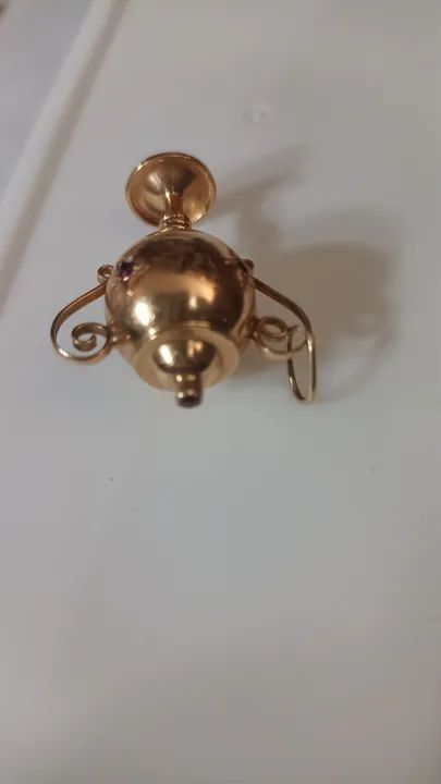 Pingente de ouro em forma de taça rosado vintage  - Foto 5