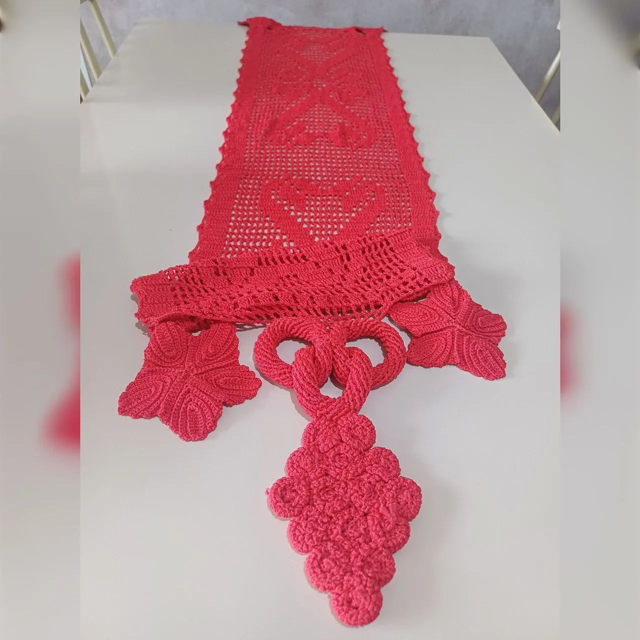 Caminho de Mesa Crochê Vermelho  - Foto 2