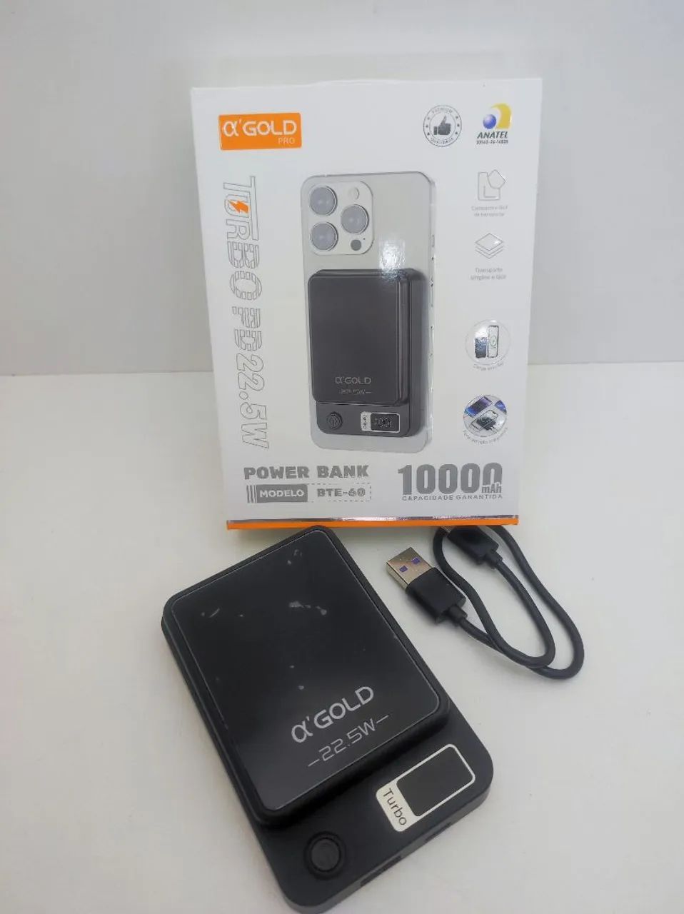 Carregador Portátil 10000mAh Turbo indução usb - Foto 2