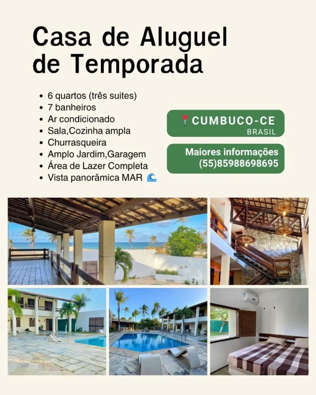 Casa aluguel temporada cumbuco final de semana
