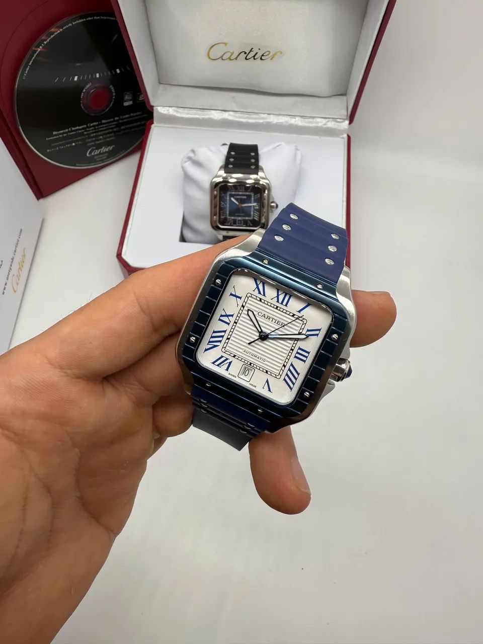 Relógio Cartier Santos Borracha Automático  - Foto 3