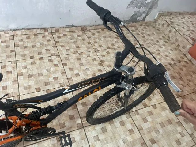Bicicleta 26 Caloi Xrt Full 21v Preta Laranja - Foto 6
