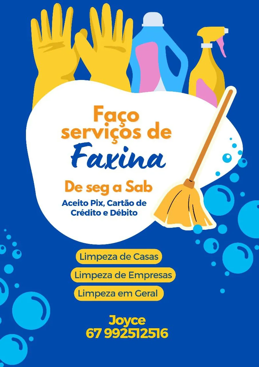 Serviços doméstico- faxina.