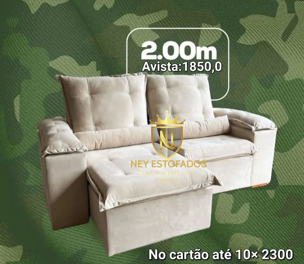 Sofá Retrátil 2,00m - Ney Estofados valor $1850,0