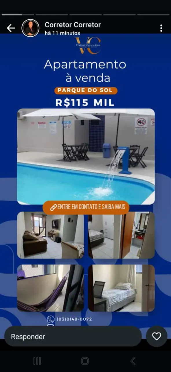 Apartamento à venda João Pessoa PB- R$115 mil