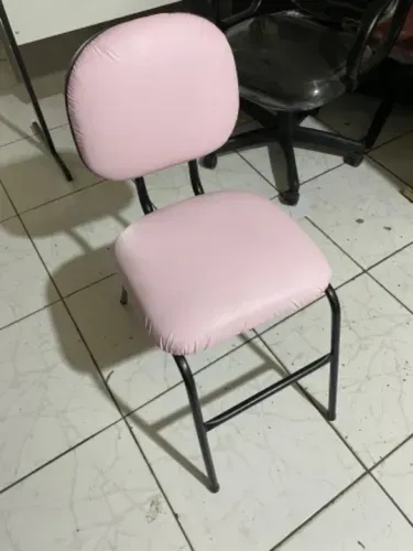 cadeira fixa rosa para escritório ou estudo, frete grátis