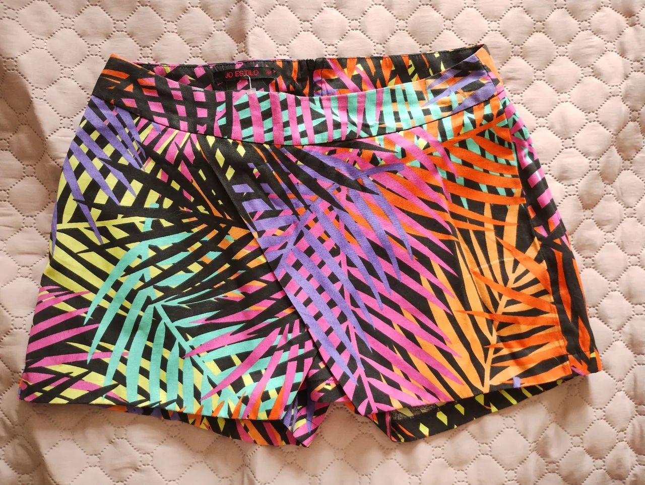 Short saia estampado novo