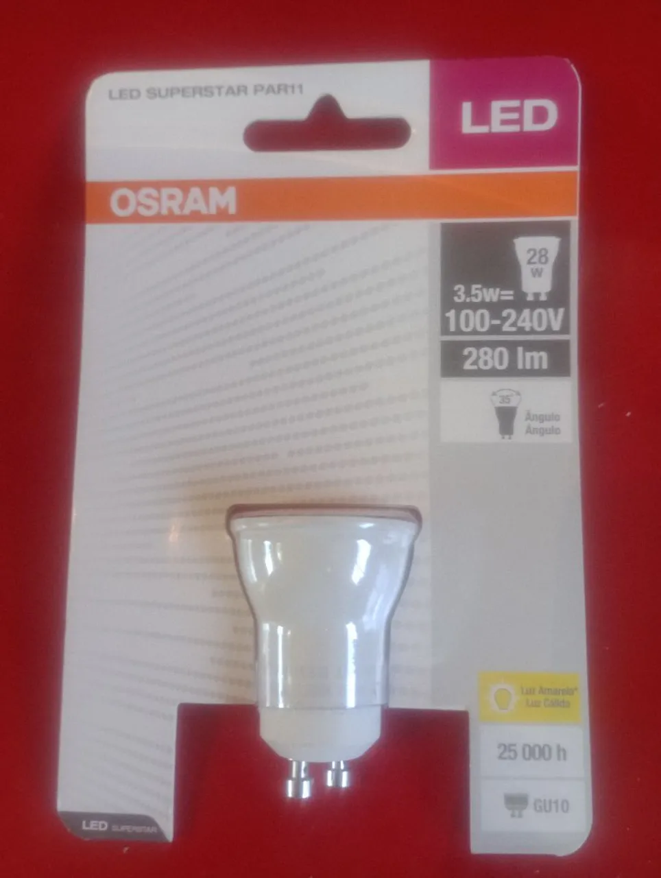 Lâmpada LED Osram Superstar PAR11 GU10 3.5W