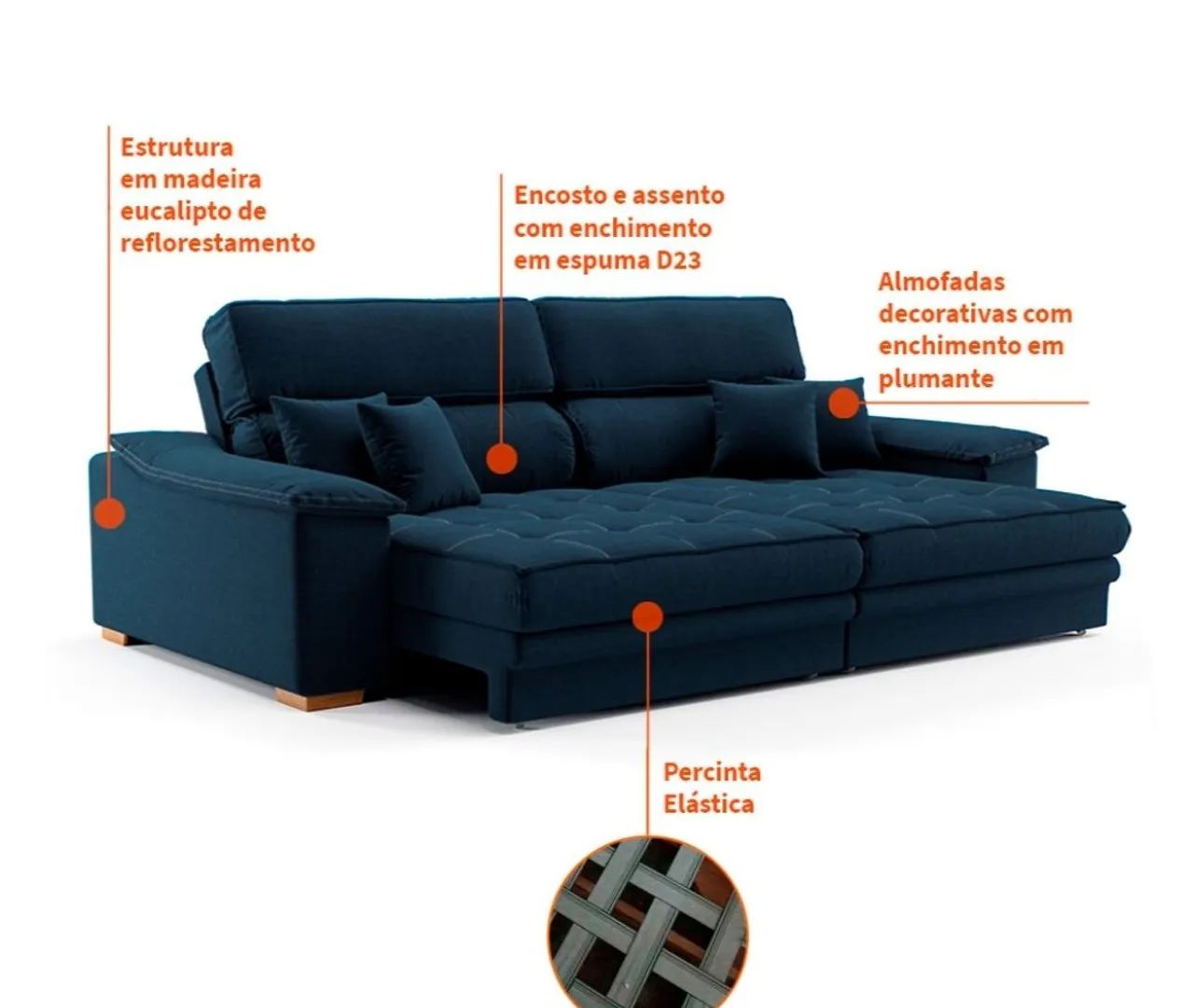 Sofá Cama Azul - Conforto e Estilo para sua Casa - Foto 4