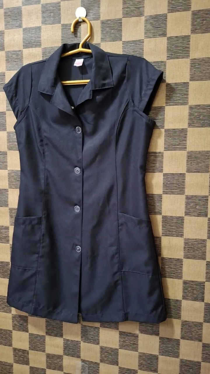 Jaleco Manga Cavada Curta Estética Escolar Enfermagem Tam P - Foto 5