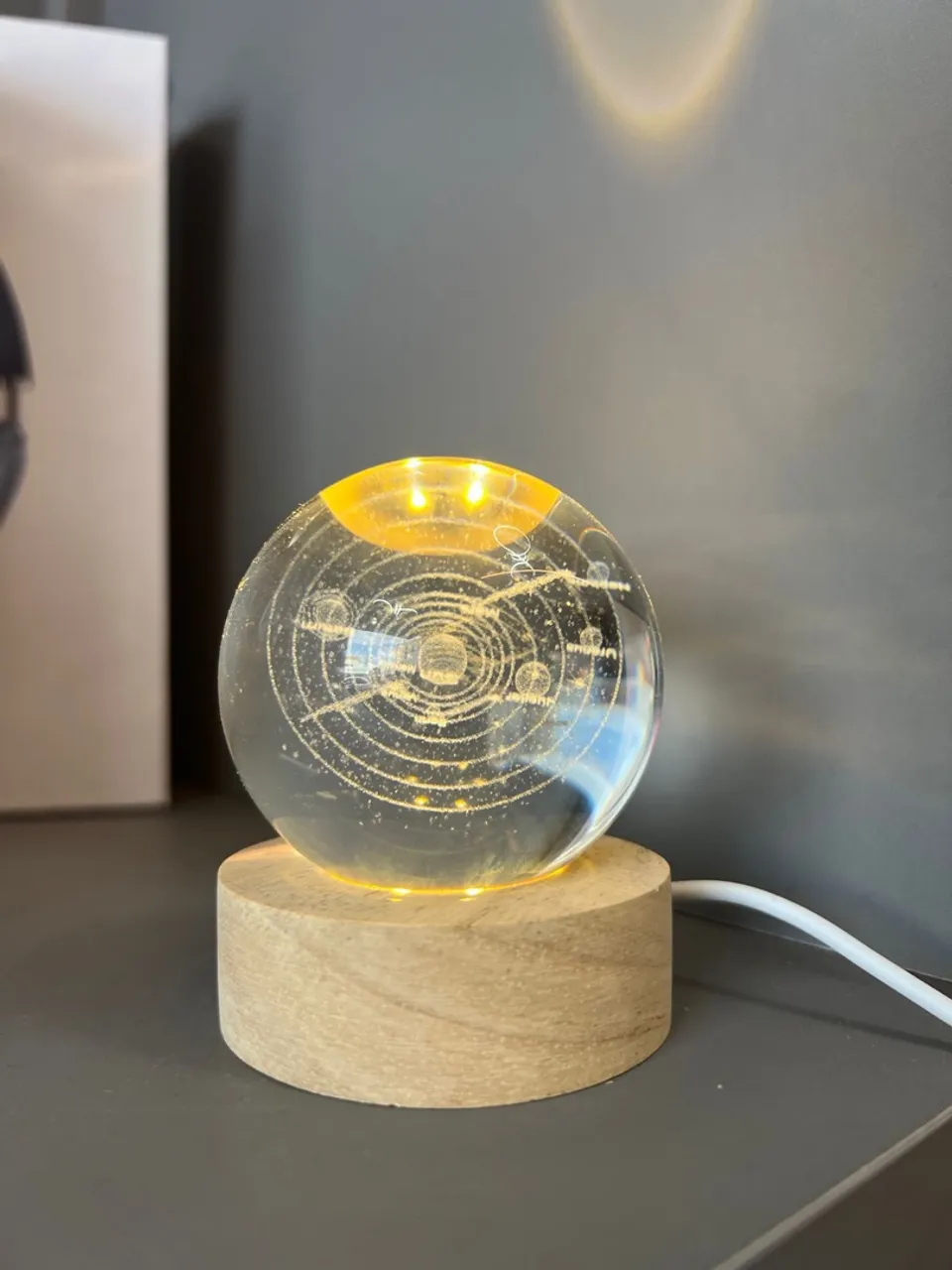 Luminária Globo de Cristal Sistema Solar