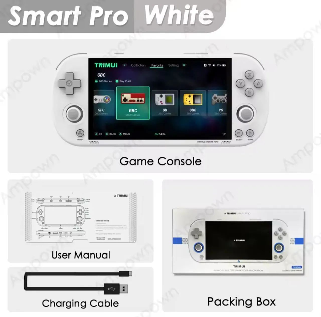Trimui Smart Pro Branco ou Preto CrossMix e Ports de PC opcionais
