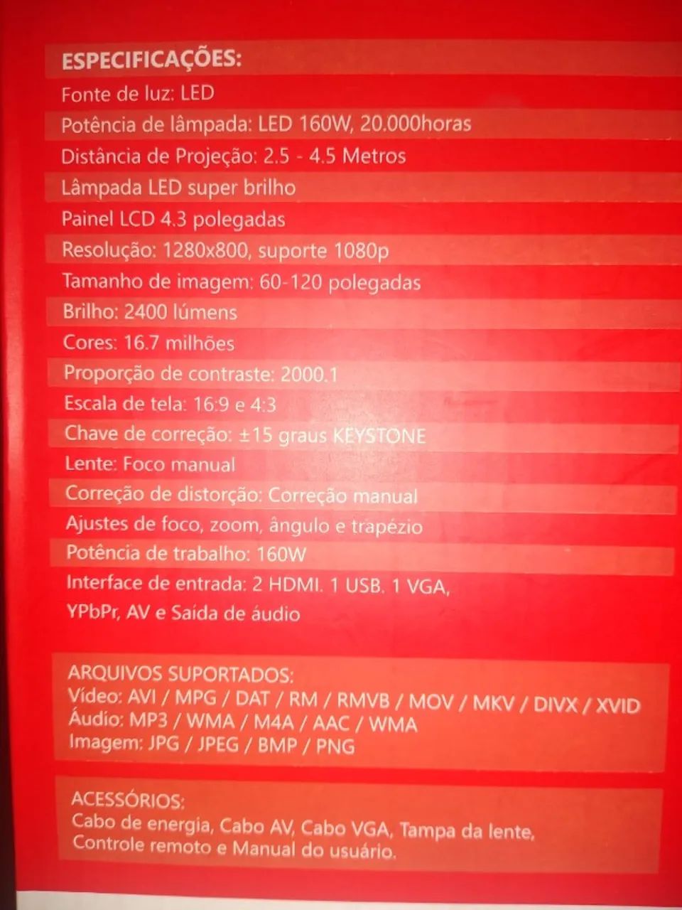 projetor mpr 5007 tomate  sem uso    na caixa    otimo preço   nunca usado   presentei  - Foto 2