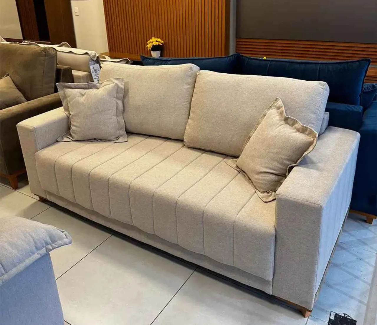 Black Friday! Frete Grátis Sofá 3 lugares Tecido Linho 2.00 - Foto 3