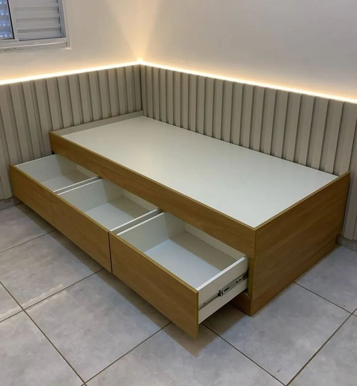 Cama De Solteiro Com Gavetas 