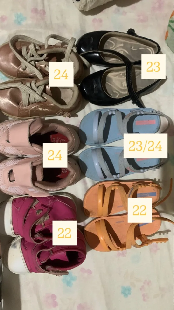 Lote de sapatos infantis - Diversos modelos e tamanhos